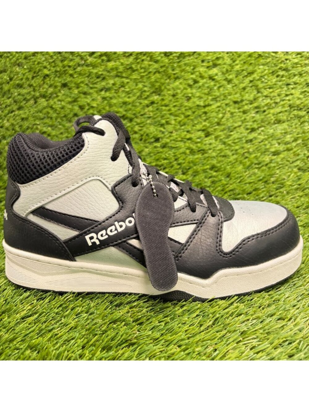 Reebok BB4500 High Womens Size 7 Silver Black Composite Toe Safety Work Shoes